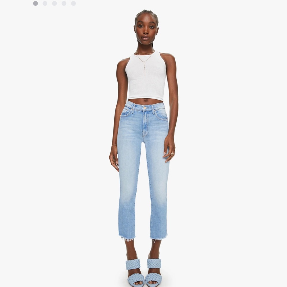 MOTHER Sky Blue Cropped Women's Jeans